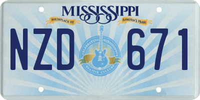 MS license plate NZD671