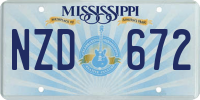 MS license plate NZD672