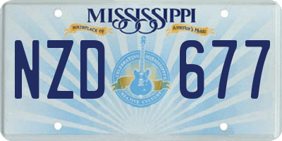 MS license plate NZD677