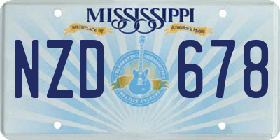 MS license plate NZD678