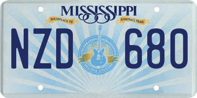 MS license plate NZD680