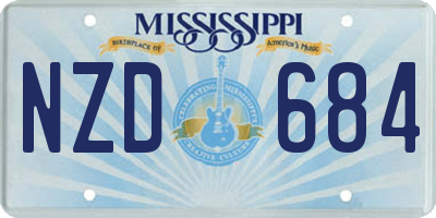 MS license plate NZD684