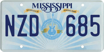 MS license plate NZD685