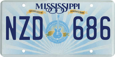 MS license plate NZD686