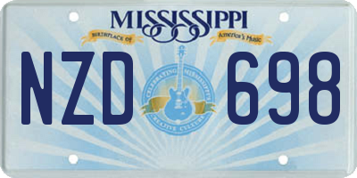 MS license plate NZD698