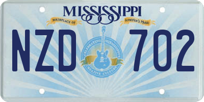 MS license plate NZD702
