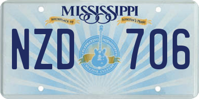 MS license plate NZD706