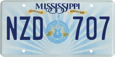 MS license plate NZD707