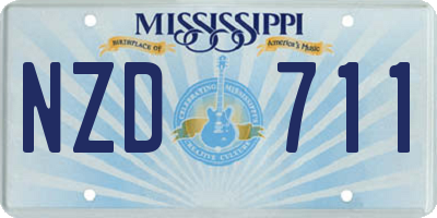 MS license plate NZD711