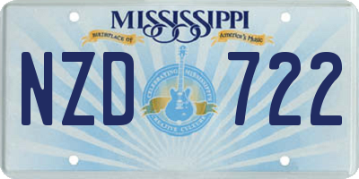 MS license plate NZD722