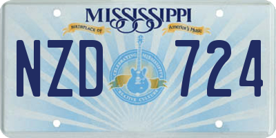 MS license plate NZD724