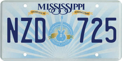 MS license plate NZD725