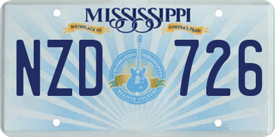 MS license plate NZD726