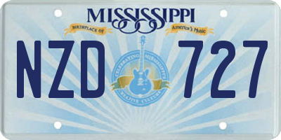 MS license plate NZD727