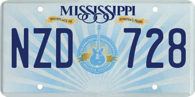 MS license plate NZD728