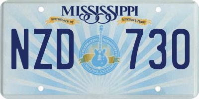 MS license plate NZD730