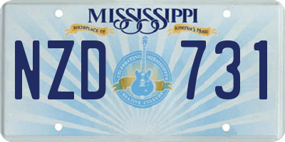 MS license plate NZD731