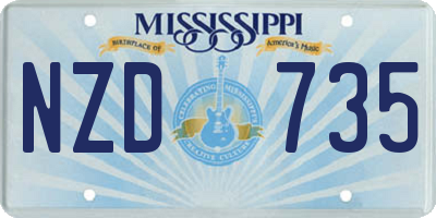 MS license plate NZD735