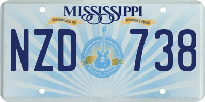 MS license plate NZD738