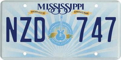 MS license plate NZD747