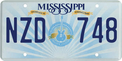 MS license plate NZD748