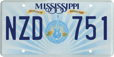 MS license plate NZD751