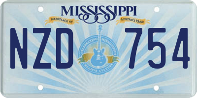 MS license plate NZD754