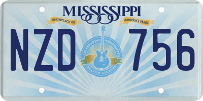 MS license plate NZD756