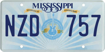 MS license plate NZD757