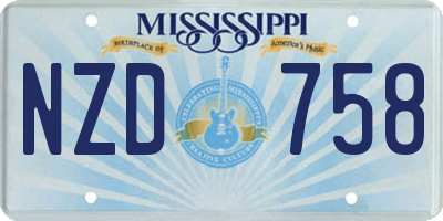 MS license plate NZD758