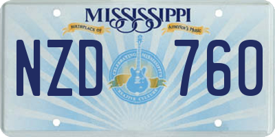 MS license plate NZD760