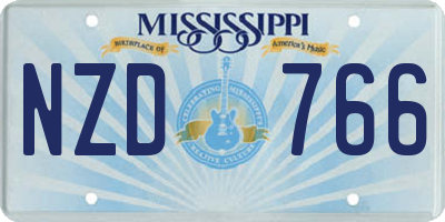 MS license plate NZD766