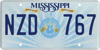 MS license plate NZD767
