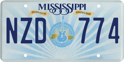 MS license plate NZD774