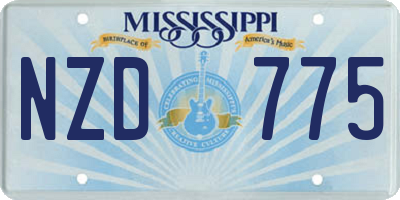 MS license plate NZD775