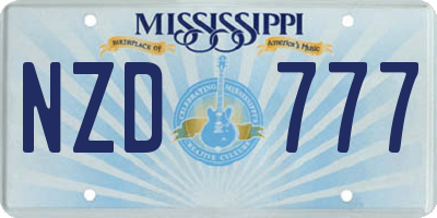 MS license plate NZD777