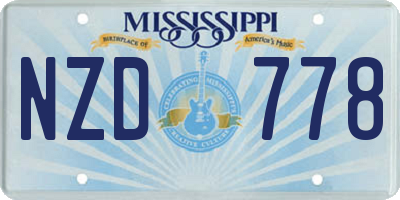 MS license plate NZD778