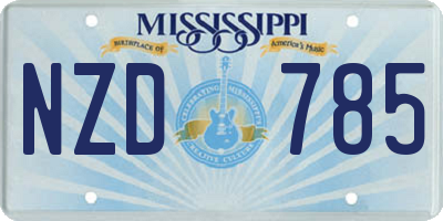 MS license plate NZD785