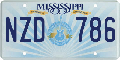 MS license plate NZD786