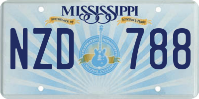 MS license plate NZD788