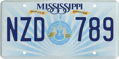 MS license plate NZD789