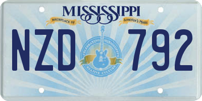MS license plate NZD792