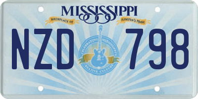 MS license plate NZD798
