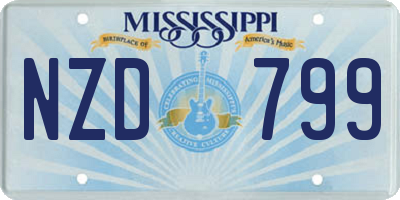 MS license plate NZD799