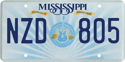MS license plate NZD805