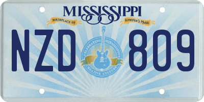MS license plate NZD809
