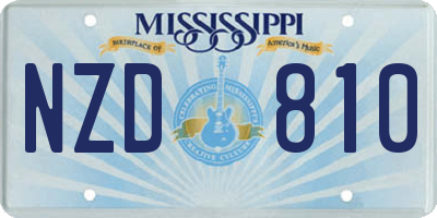 MS license plate NZD810