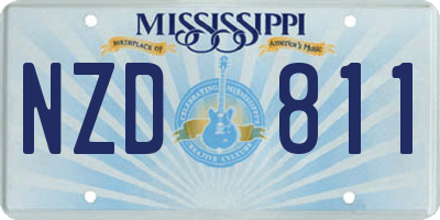 MS license plate NZD811