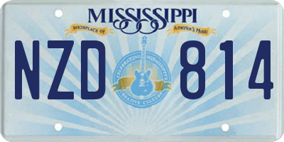 MS license plate NZD814