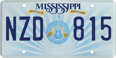 MS license plate NZD815